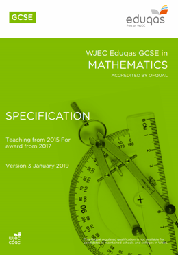 GCSE Mathematics Specification cover