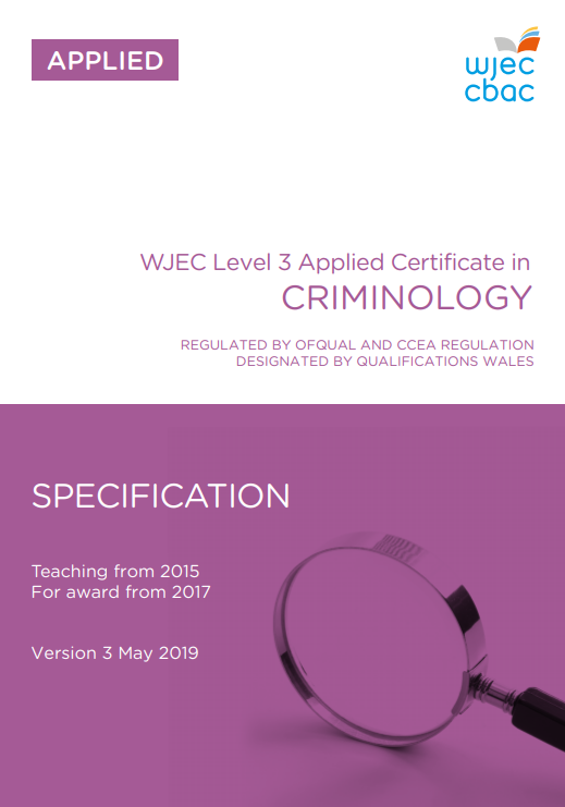 Level 3 Applied Certificate in Criminology Specification